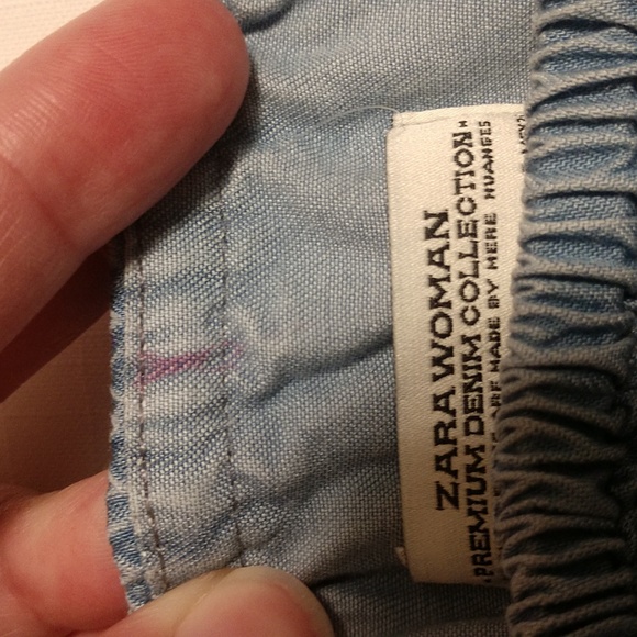 Zara Woman Premium Denim Chambray Off the Shoulder Mini Dress Size Small - Picture 9 of 9